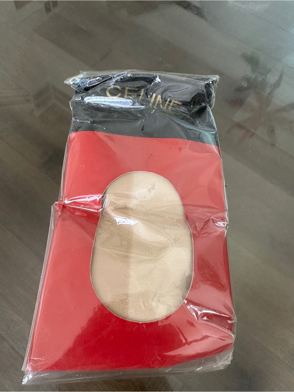 Celine Nude Sheer Hosiery in Red Box